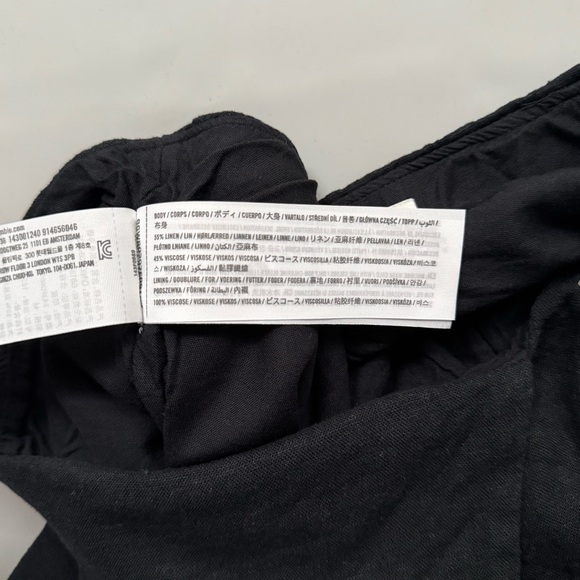 Abercrombie & Fitch Scarlett Linen Blend Wrap Mini Skort Skirt Black Medium - Picture 8 of 12